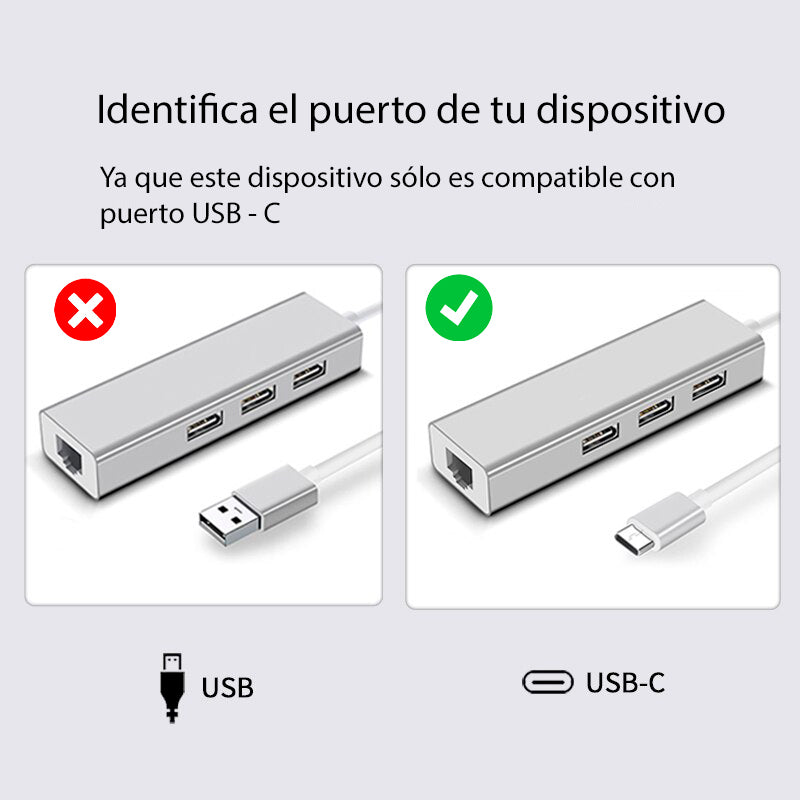Adaptador USB-C a Ethernet Gigabit 1000Mbps MacBook Pro Air iPad Pro 2021 - Compro Apple