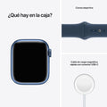 Apple Watch S7 GPS, caja de aluminio Azul de 45 mm y correa deportiva Azul
